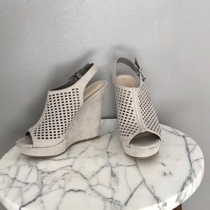 Gray Suede Wedges - NEVER WORN